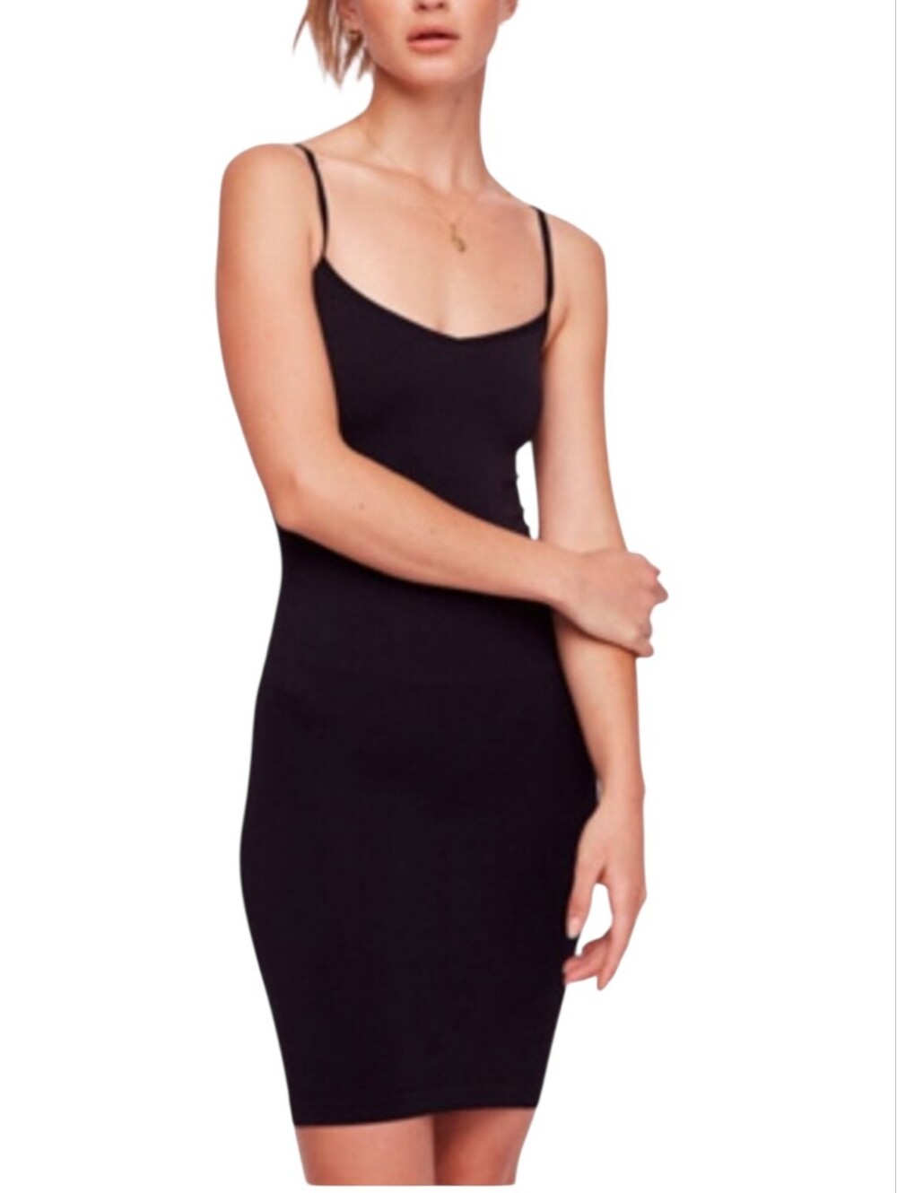 NWOT Free People Bodycon Black Slip Dress